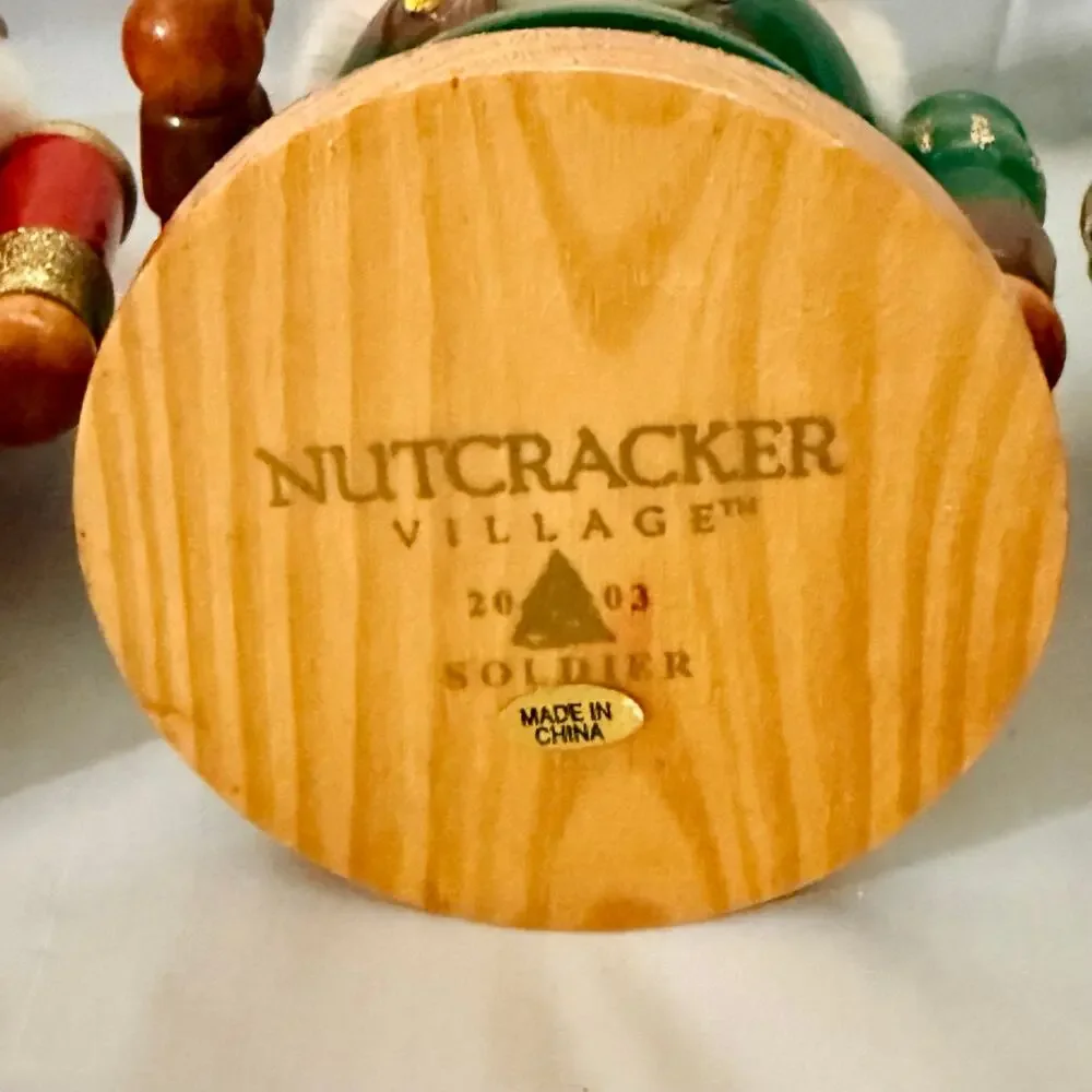 Set of 3 Nutcracker Village Soldiers 2003 Christmas Holiday Decor 7 Inches
